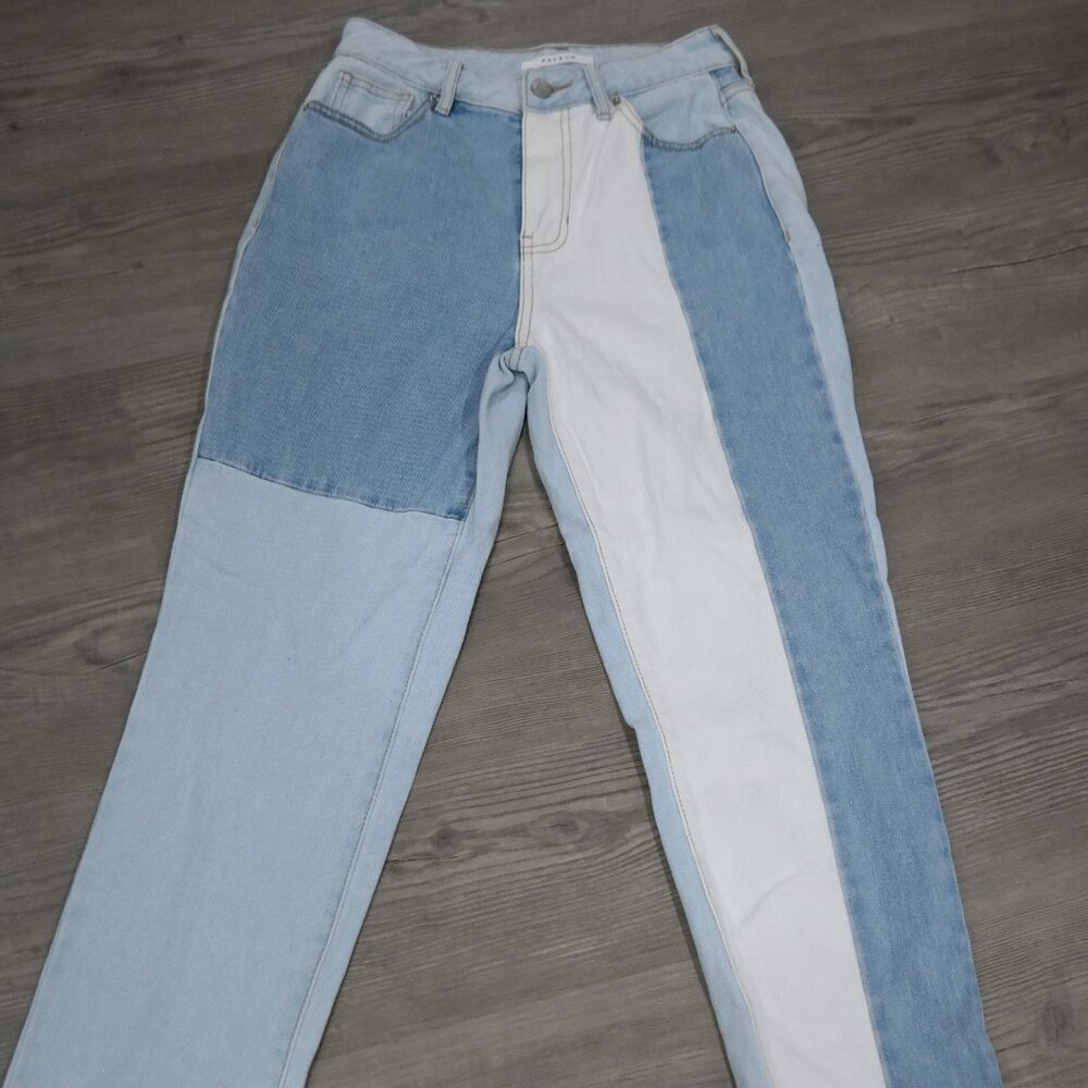 Cute 80's Style Colorblock Jeans